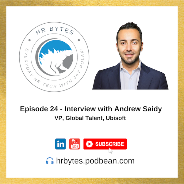 Podcast episode image for HR Bytes featuring Andrew Saidy.